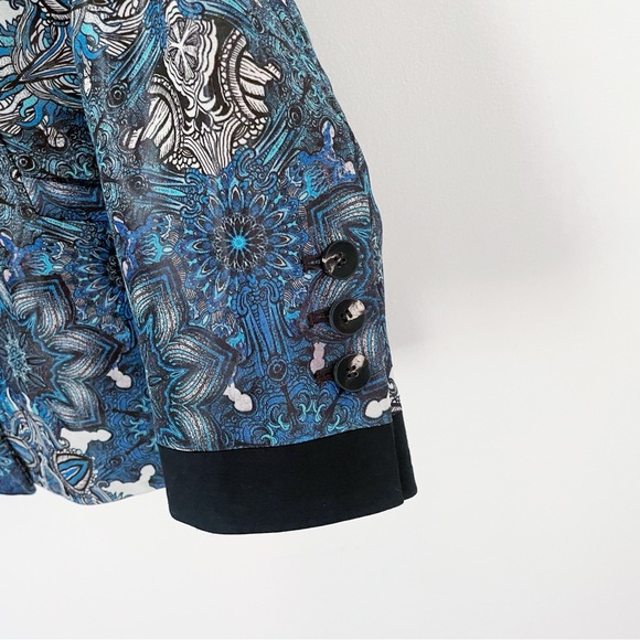 NWOT Helmut Lang 
Mandala-Print Wet effect Jacket in blue size 0 - Picture 13 of 16